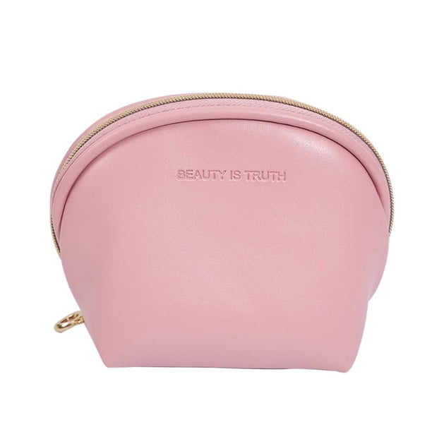 Jumpingount Neceser de maquillaje para mujer, multifunción, impermeable, de cuero, con cremallera, para lápices labiales, neceser, organizador de viaje, Ropa, zapatos y accesorios Miscelánea Rosa Jumpingount AP017900-04