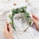 thumbnail image 3 of Collar de flores para perro, diadema floral blanca para boda, corona de flores ajustable, 3 of 6