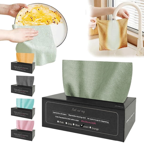 Trapo Paño de cocina de poliéster/nailon rosa de 20 x 20 cm, paquete de 1, lavable con agua, para uso en seco y húmedo. JASKFLY