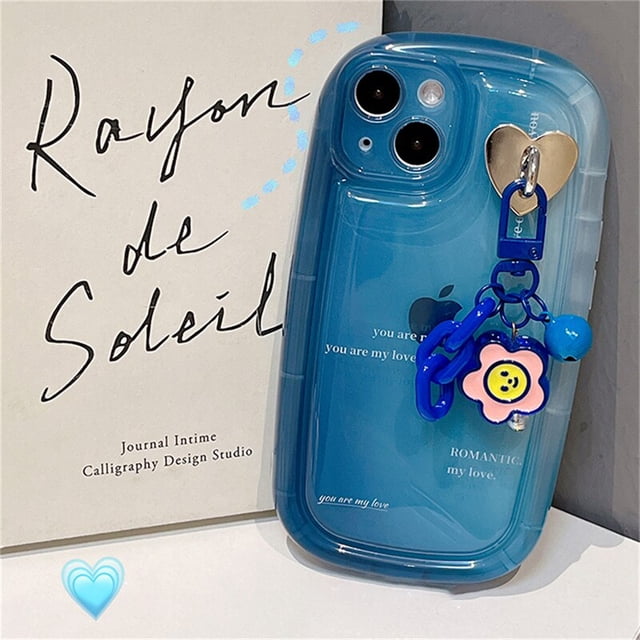 Funda de teléfono coreana con colgante de flor de tulipán en 3D, Funda suave a prueba de golpes para iPhone 14, 13, 12, 11 Pro Max, X, XR, 7, 8 Plus Fivean unisex