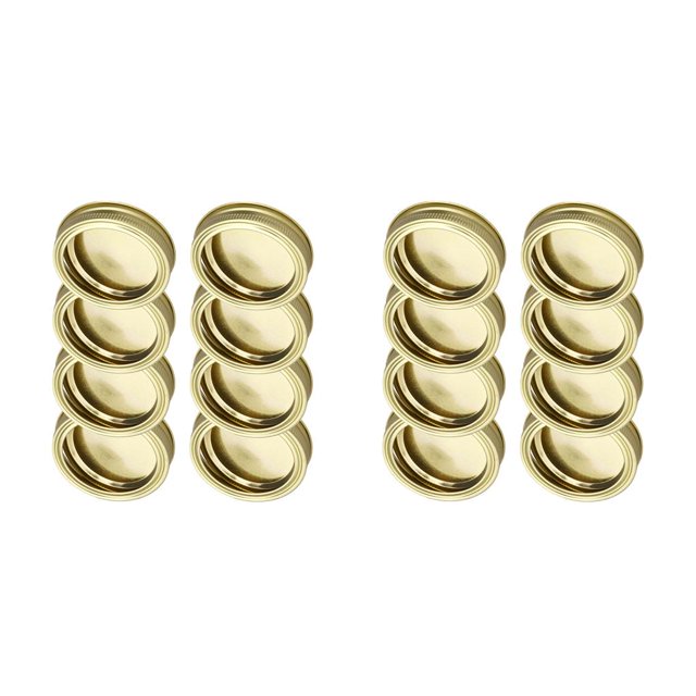 Moyic Reemplazo de tapa de almacenamiento seguro a prueba de fugas de sellado de tapa de tipo dividido de tarro Mason 24 piezas Dorado 2Conjunto