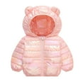 thumbnail image 2 of WhouRiu Girls Winter Coat Gradient Zipper Front Insulated Hooded Coat Kids Lightweight Warm Puffer Coats Pink,Sized 6-12 M, 2 of 7