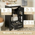 thumbnail image 4 of Black  Transitional  18-Inch Modern Bathroom Vanity with Ceramic Sink Free-standing Soft-Close Drawers and Door Organizer,Drawer, and Adjustable Plastic Foot Pads – Space-Saving Storage, 4 of 18