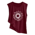 thumbnail image 3 of Ichuanyi Trendy T-Shirt for Women Summer Letter Print Tank Blouse Casual O-Neck Sleeveless Top, 3 of 6