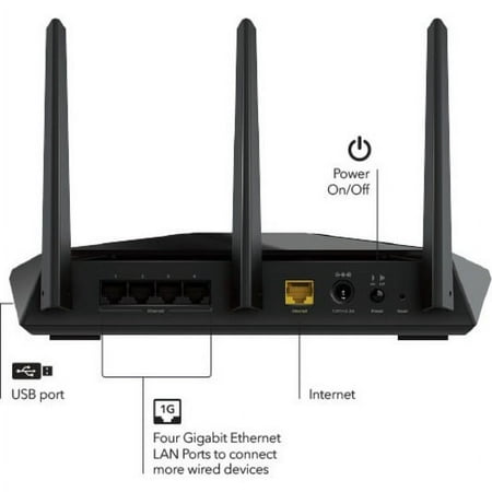NETGEAR - Nighthawk AX2400 Dual-Band Wi-Fi Router - Black