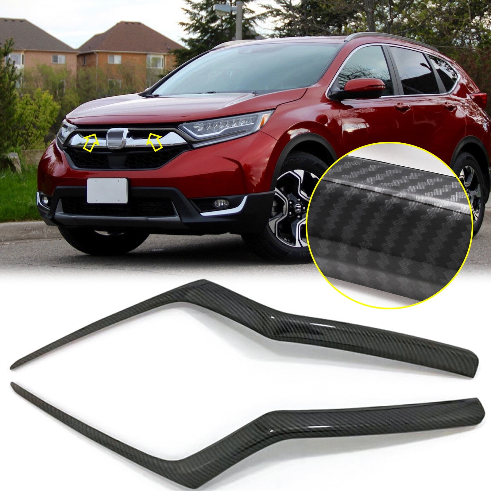 Fit For Honda CR-V CRV 2012-2016 ABS Carbon Fiber Inner Door Panel Strip Trim