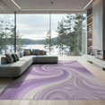 thumbnail image 2 of ODIKA 6'x9' Washable Area Rug Non-Slip, Easy Care, Purple Flowing Pastel Gradient Abstract Swirls Balanced Composition for Family Room, Living Room, Master Bedroom, 2 of 7