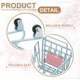 thumbnail image 3 of Mini Shopping Cart, Tiny Shopping Cart Trolley Miniature Grocery Supermarket Handcart Small Basket with Wheels for Pretend Play Dolls Storage Store Toy Dollhouse Gift, Blue Pink, 3 of 6