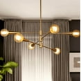 thumbnail image 5 of Uolfin Transitional Dining Room Chandelier 31 in. Modern Sputnik Chandelier 6-Light Brass Gold Tiered Kitchen Island Chandelier, 5 of 5
