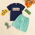 thumbnail image 2 of DHFJKG Kids Toddler Boys Halloween Outfits Short Sleeve Shorts Embroidered Pumpkin Design Lightweight Tshirt Shorts 2 Piece Set Toddler Litter Boys Leisure Outfits 12-18 Months, 2 of 6