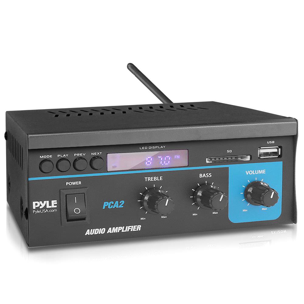 Pyle PCA2 80 Watt Stereo Sound Speaker Amplifier Receiver Home Audio ...