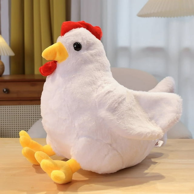 Lindo muñeco de peluche de gallo grande de dos colores, suave y agradable para la piel, muñeco de máquina de agarre grande