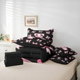 thumbnail image 6 of Castle Fairy Cartoon Bowknot Toddler Sheets 7-Piece,Black Pink Daybed Bedding Sets Kids/Girls Full Bedding Comforter Set,T Letter Baby Girl Bedroom Set, 6 of 8