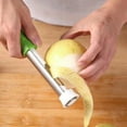 thumbnail image 6 of 2 in 1 Apple Peeler and Corer Tool Stainless Steel Fruit Vegetable Corer Remover for Apple Pear Tomato Pineapple and Red Bell Pepper Stem Remover Kitchen Gadget Easy to Use, 1PC, 6 of 8