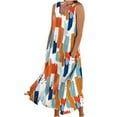 thumbnail image 2 of CHUANK Robe Longue Ample Sans Manches en Coton et Lin pour Femmes, Robe Débardeur d'Été Décontractée Unie, Robe de Plage avec Poches, 2 of 5