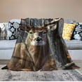 thumbnail image 2 of COMIO Camo Buck Deer Flannel Throw Blanket Outdoor Warm Cozy Women Large Lightweight Soft Blankets for Couch Sofa Bed Living Room, 2 of 6