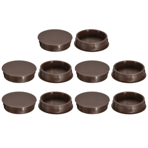10Pack 38mm/1.5" Plastic Hole Plugs Panel Flush Type Knockout Locking Plugs, Brown