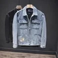 thumbnail image 2 of Abrigo vaquero para hombre, chaqueta vaquera japonesa retro de otoño, ropa holgada para hombre, ropa de abrigo desgastada al precio más bajo, estética de marca nueva, 2 of 4