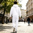 thumbnail image 6 of Fabrcox M-5XL Sweatsuits Men 2 Piece Outfit Fleece Lined Hoodie Sweatpants Set Causal Athletic Workout Sweatshirt Joggers Mens Track Suits White 5XL, 6 of 7