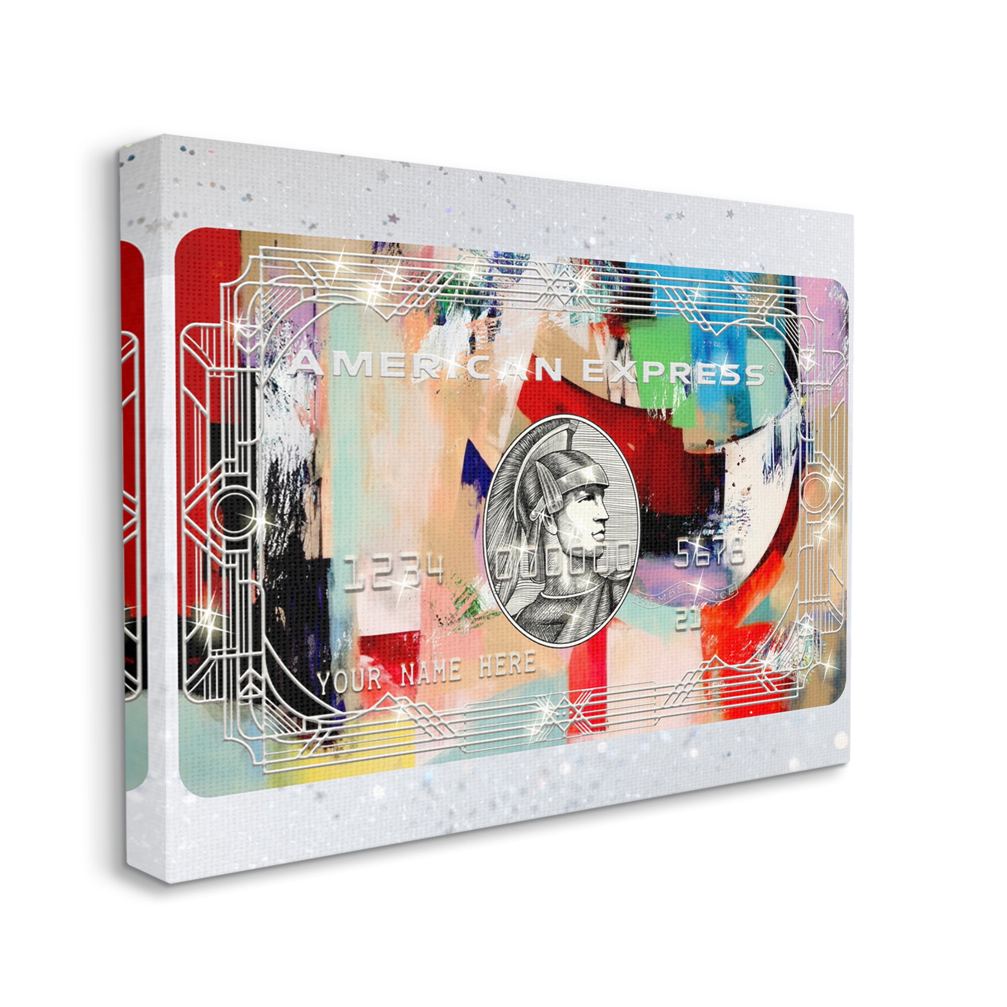 Stupell Industries Glam Credit Card Abstract Painting Gallery Wrapped Canvas Print Wall Art, 20 x 16