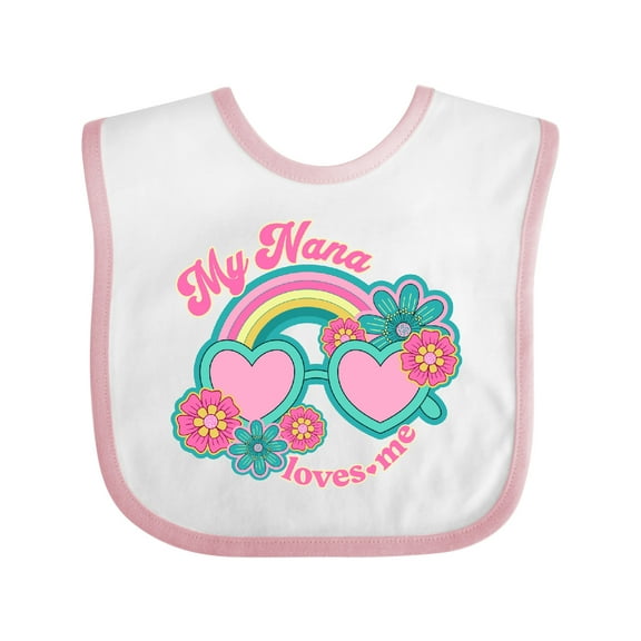 Inktastic Nana Loves Me Girls Granddaughter Girls Baby Bib