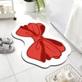 thumbnail image 6 of Bow Shaped Absorbent Bath Mat for Bathroom and Entryway, Non-Slip Quick Drying Soft Floor Mat, Red Waterproof Home Decor Rug for Shower Tub Sink Entrance with Skid-Proof Design, 6 of 6