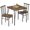 Dark Brown, variant on Best Choice Products 3-Piece Indoor Metal Wood Square Dining Table, Furniture Set w/ 2 Chairs - Brown
