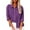 Purple A, variant on Ashirexll Blouses for Women, Solid Color Plus Size Long Sleeve Womens V-Neck Roll up Sleeve Button Down Blouses Tops Khaki XXL