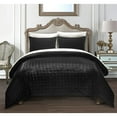 thumbnail image 4 of Gracewood Hollow  Marechera 7-piece Comforter Set Luxe Velvet Bed in a Bag Grey King, 4 of 5