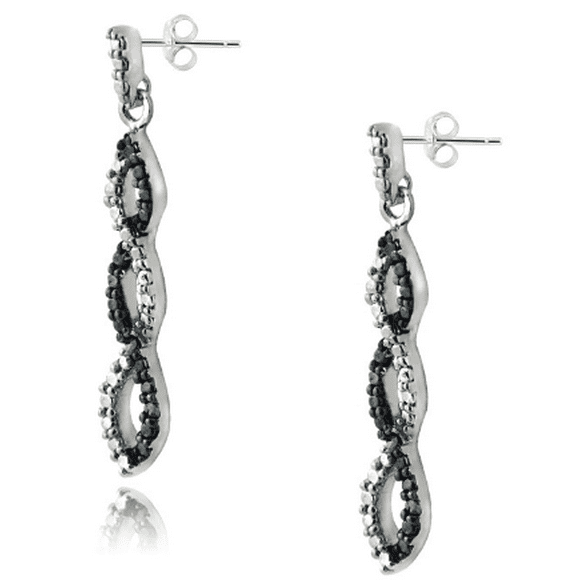 Sterling Silver Diamond Earrings