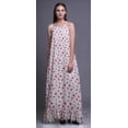 thumbnail image 3 of Bimba Robe de Nuit Imprimée à Pois et Papillons Rose Fuchsia pour Femmes Longue à Bretelles Spaghetti Maxi Robe de Sommeil Robe Medium, 3 of 5