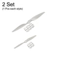 thumbnail image 3 of Uxcell 2Pcs RC Propellers 2 Vane Blades Props 6x4", 15x8" Grey with Adapter Rings, 3 of 7