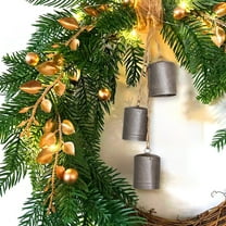 Cevemin Set of 3 Christmas Bell Brass Cow Shabby Style Rustic Metal Hanging Giant Cow Bells Decor