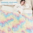 thumbnail image 4 of Anjee Faux Fur Weighted Blanket 15lbs, Shaggy Fleece Throw Weighted Blankets, 60"x80" Rainbow, 4 of 9