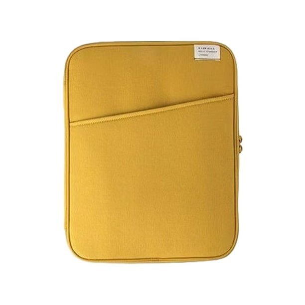 Funda para tableta Minnieouse a prueba de golpes con múltiples bolsillos estilo Simple Amarillo 13.3-14 pulgadas