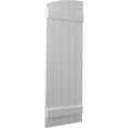thumbnail image 3 of Ekena Millwork 17 1/2"W x 81"H Americraft Five Board (2 Batten) Exterior Real Wood Joined Board-n-Batten Shutters w/ Elliptical Top (Per Pair), Primed, 3 of 10