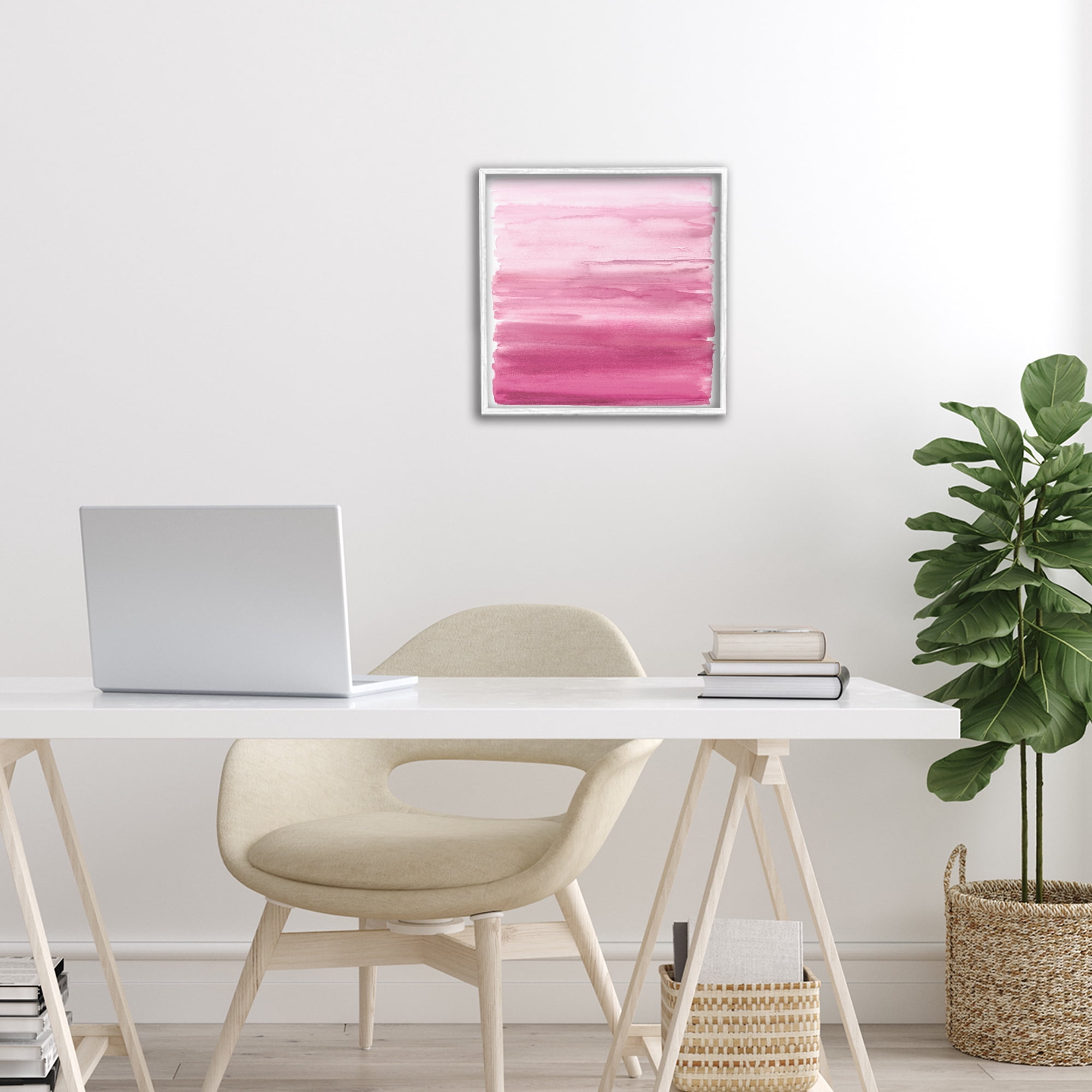 Stupell Industries Gradient Pink Blush White Framed Giclee Art, design by Allie Corbin