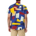 thumbnail image 3 of Unique Bargains Men's Summer Shirts Short Sleeve Irregular Geometric Button Down Shirt, 3 of 5