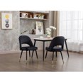 thumbnail image 2 of Guyou Modern Dining Chairs Set of 2, Velvet Upholstered Kitchen Chair with Hollow Back and Metal Legs, Armless Side Chairs for Living Room Kitchen Dining Room Bedroom, Black, 2 of 8