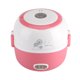 thumbnail image 2 of Mini fiambrera eléctrica de 220 V, contenedor de comida, dispositivo de calefacción portátil de 2 capas, color rosa, 2 of 8