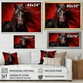 thumbnail image 4 of Designart "Vibrant Red Red Black Horse II" Animals Floater Framed Wall Art Print, 4 of 7