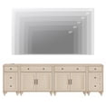 thumbnail image 5 of WAMPAT Credenzas & Sideboard with 4 Drawers and 6 Doors, Mid-Century Cupboard & Sideboard with Charging Station, 4-in-1 Kitchen Storage Cabinets for Dining Room, Beige, 5 of 8