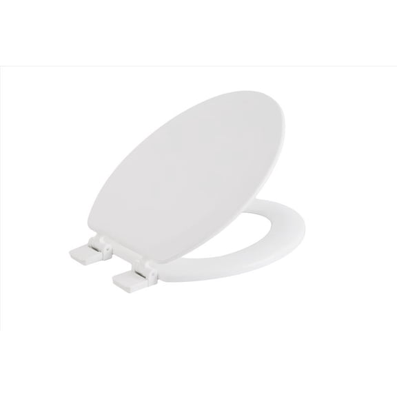 OakBrook Collection Laurel Elongated White Wood Toilet Seat