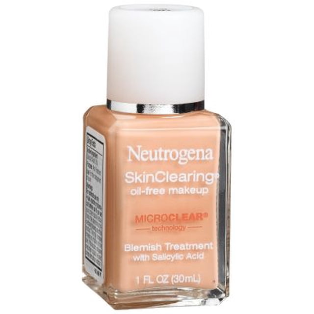 Neutrogena SkinClearing Base líquida para combatir el acné y las imperfecciones sin aceite con ácido salicílico Medicina para el acné, control del brillo, para piel propensa al acné, 30 Buff, 1 fl.
