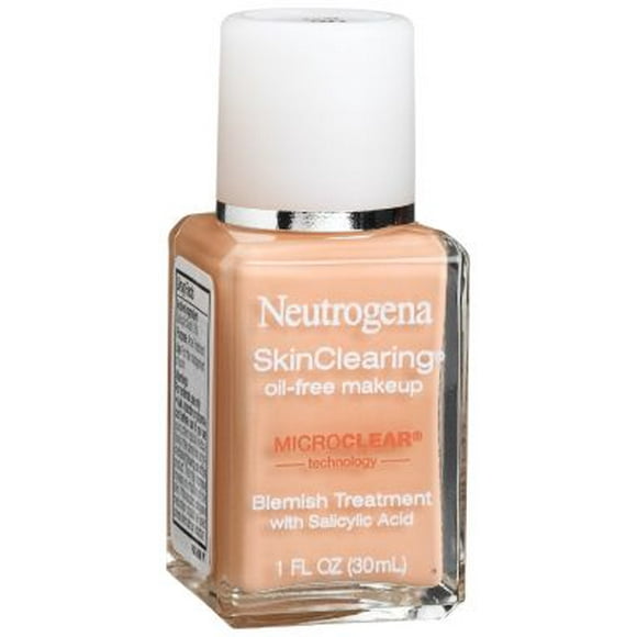 Neutrogena SkinClearing Base líquida para combatir el acné y las imperfecciones sin aceite con ácido salicílico Medicina para el acné, control del brillo, para piel propensa al acné, 30 Buff, 1 fl.