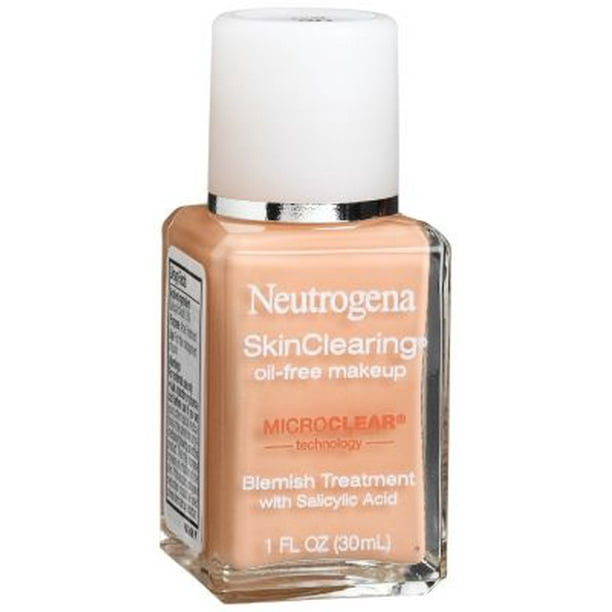 Neutrogena SkinClearing Base líquida para combatir el acné y las imperfecciones sin aceite con ácido salicílico Medicina para el acné, control del brillo, para piel propensa al acné, 30 Buff, 1 fl.