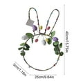 thumbnail image 5 of 15.8 Inch Easter Bunny Wreath, Colorful Eggs & Green Leaves Garland, Natural Rattan Base, No-Install Easter Party Decor, for Front Door, Indoor Window, Wall & Home Holiday Decor, 5 of 5