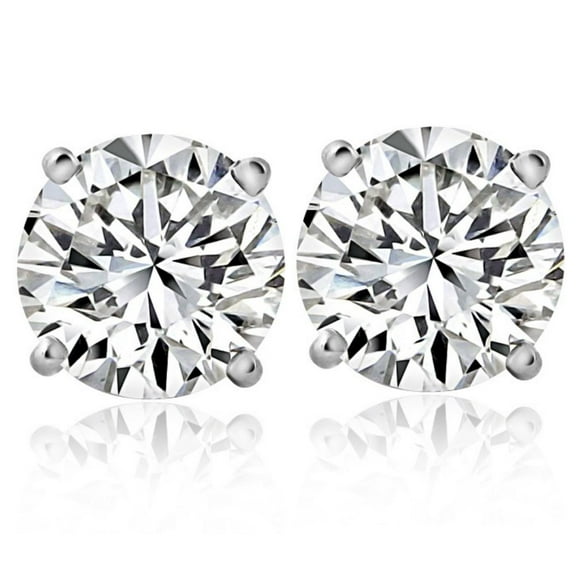 Pompeii 2 1/4 Ct T.W. Round Cut Diamond Studs Lab Grown 14k White Gold (EF,VS)