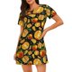 thumbnail image 1 of Fotbe Tangerine Bata de Dormir para Mujer con Estampado, Camisón de Algodón de Manga Corta, Ropa de Dormir Casual, 1 of 6