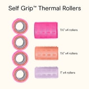 Conair Thermal Self-Grip Rollers, Assorted Sizes, Multicolor, 12 Count
